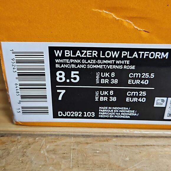 Nike Blazer Low Platform Womens White Pink Glaze Shoe DJ0292-103 - Picture 11 of 12